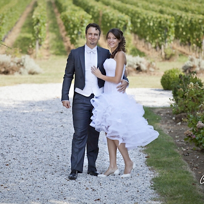 Photo de mariage, photo de couple au milieu des vignes