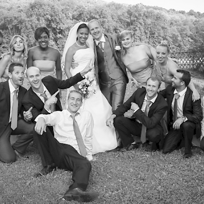 Reportage mariage, photo de groupe fun