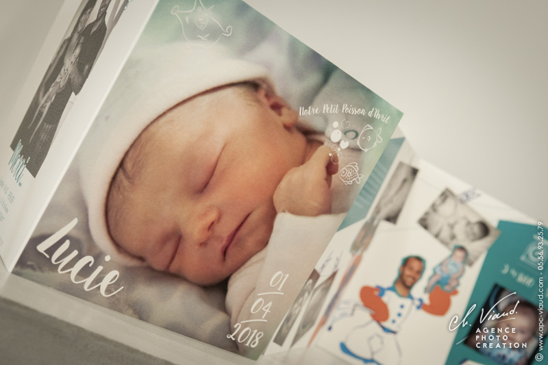 Séance photo, dessin et création d'un faire-part de naissance