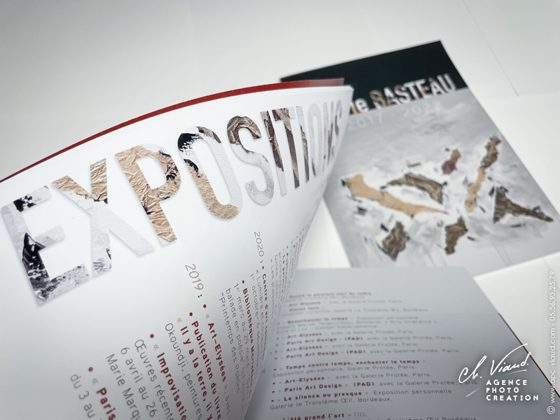 Présentation du livre de l'artiste Sylvie Basteau intérieur effets graphiques avec la typographie